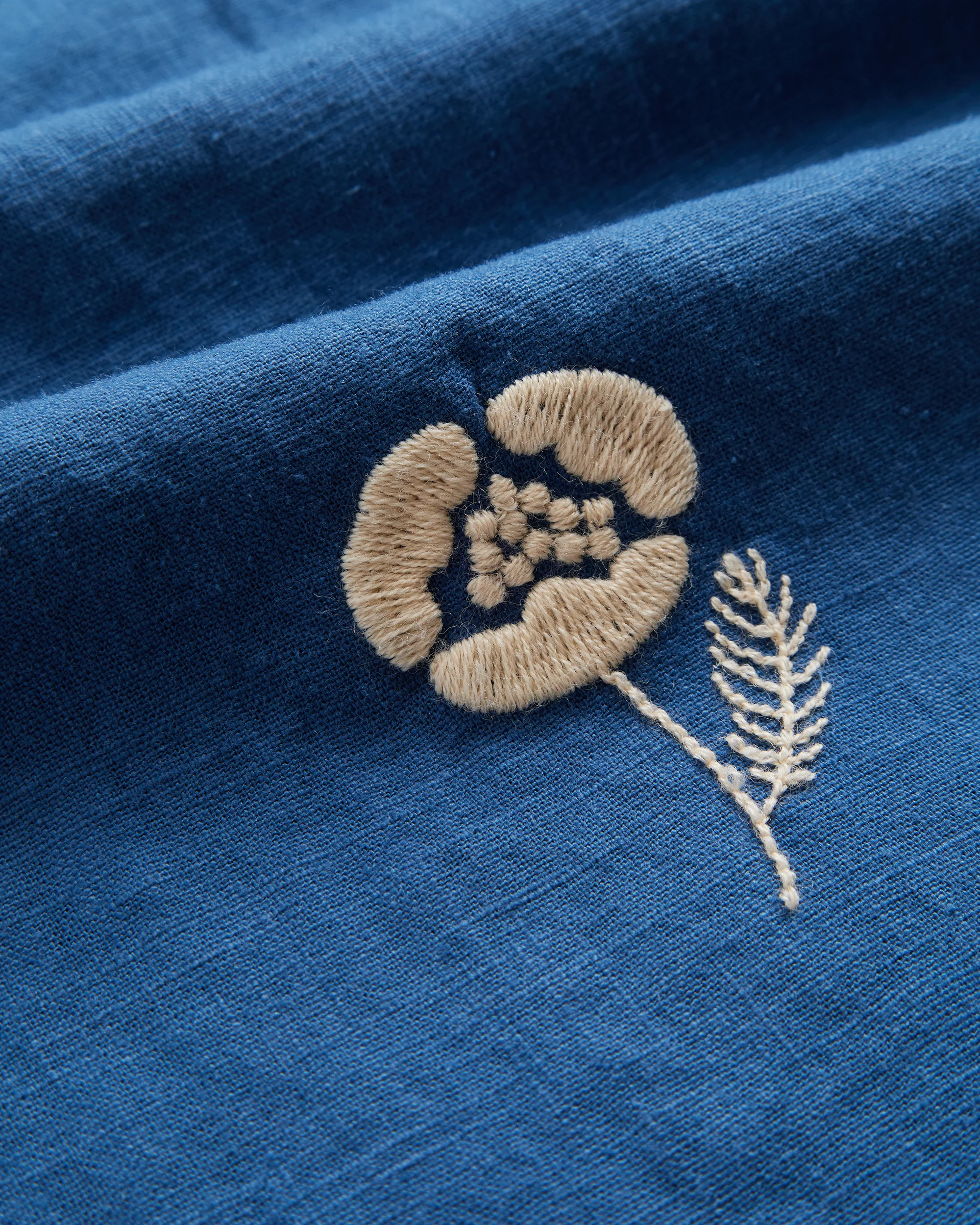 EMBROIDERY NATURE RAMIE - BLUE - Image 4