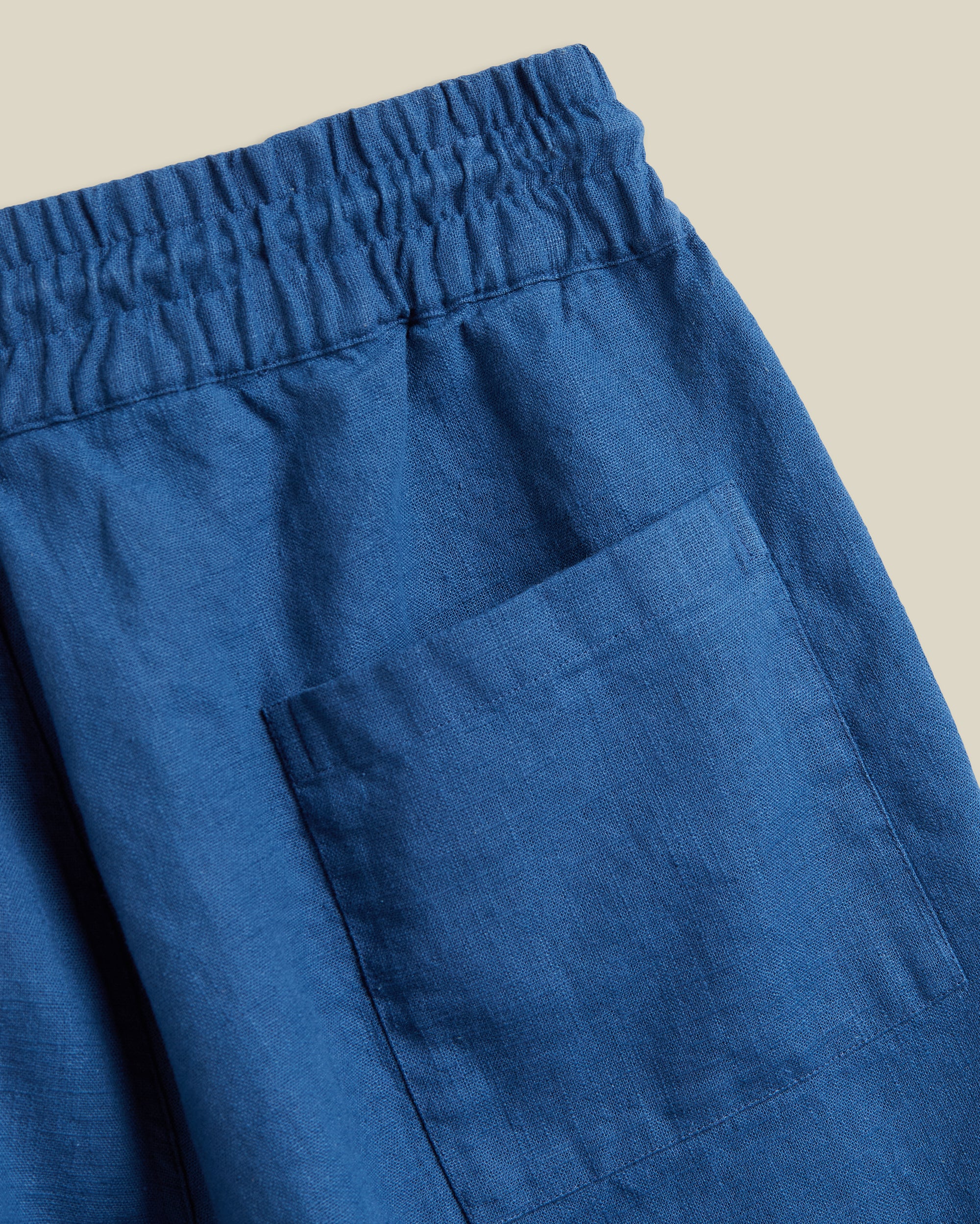 EMBROIDERY NATURE RAMIE SHORTS - BLUE - Image 4