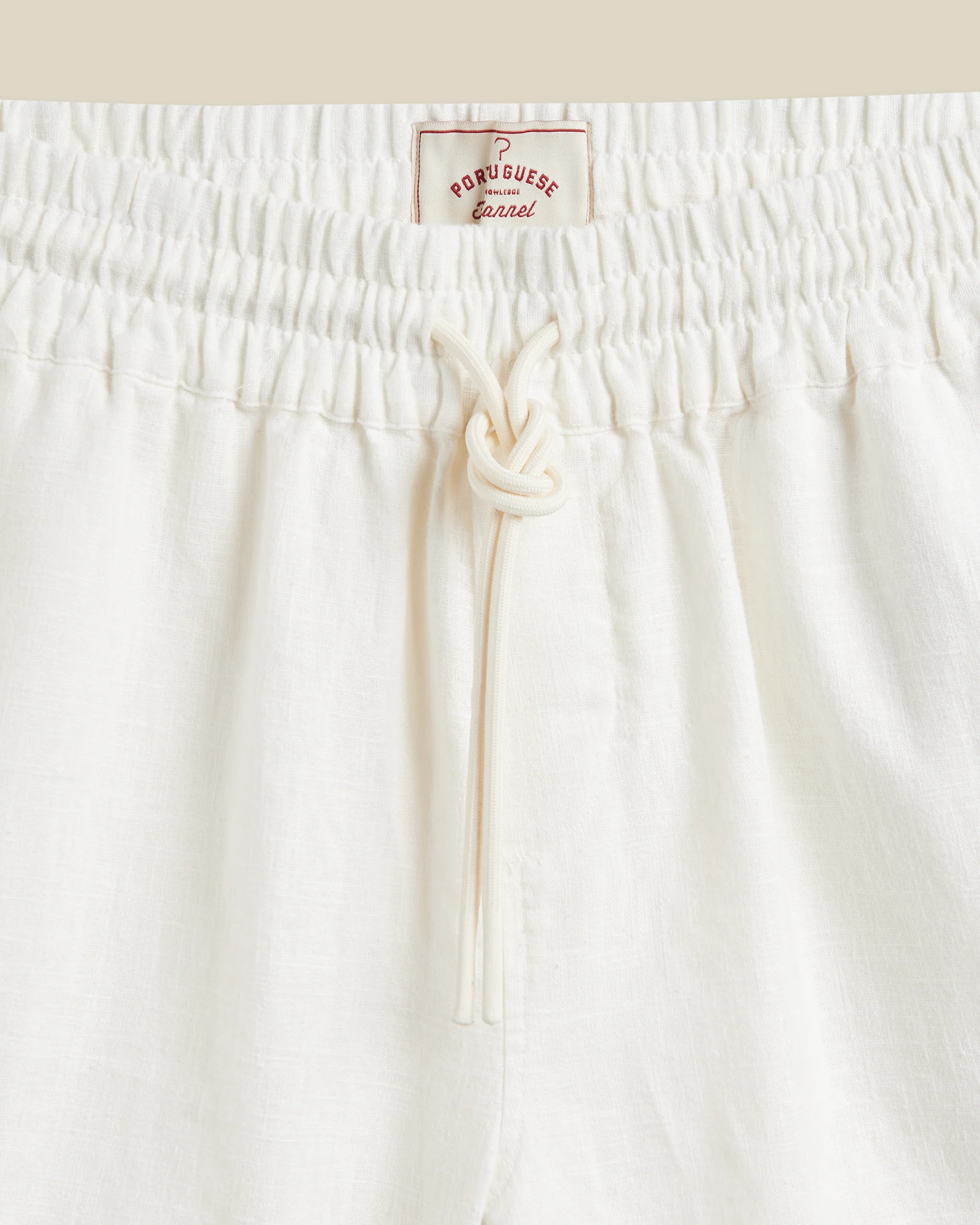 EMBROIDERY NATURE RAMIE SHORTS - ECRU - Image 3