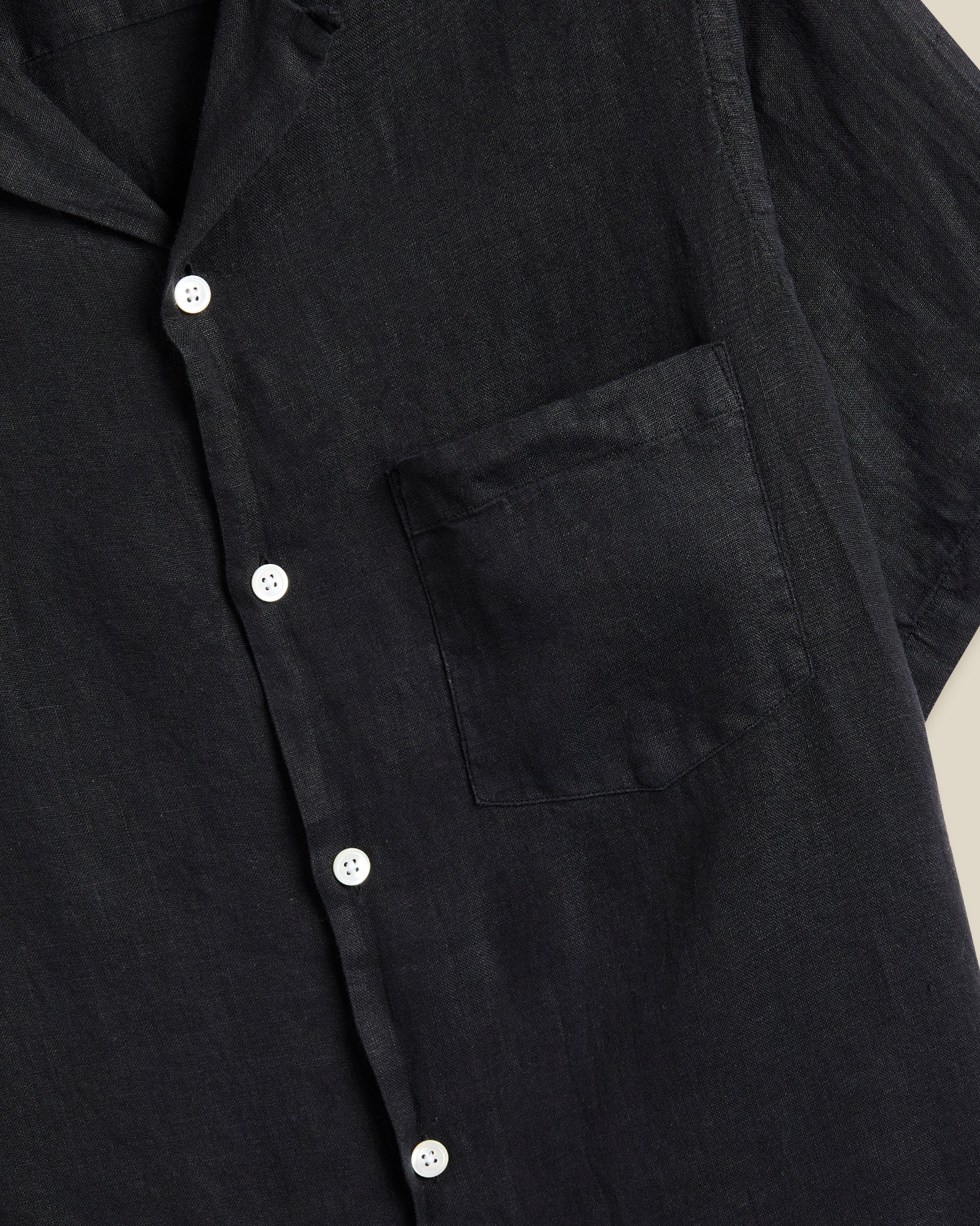 LINEN CAMP COLLAR - BLACK - Image 3
