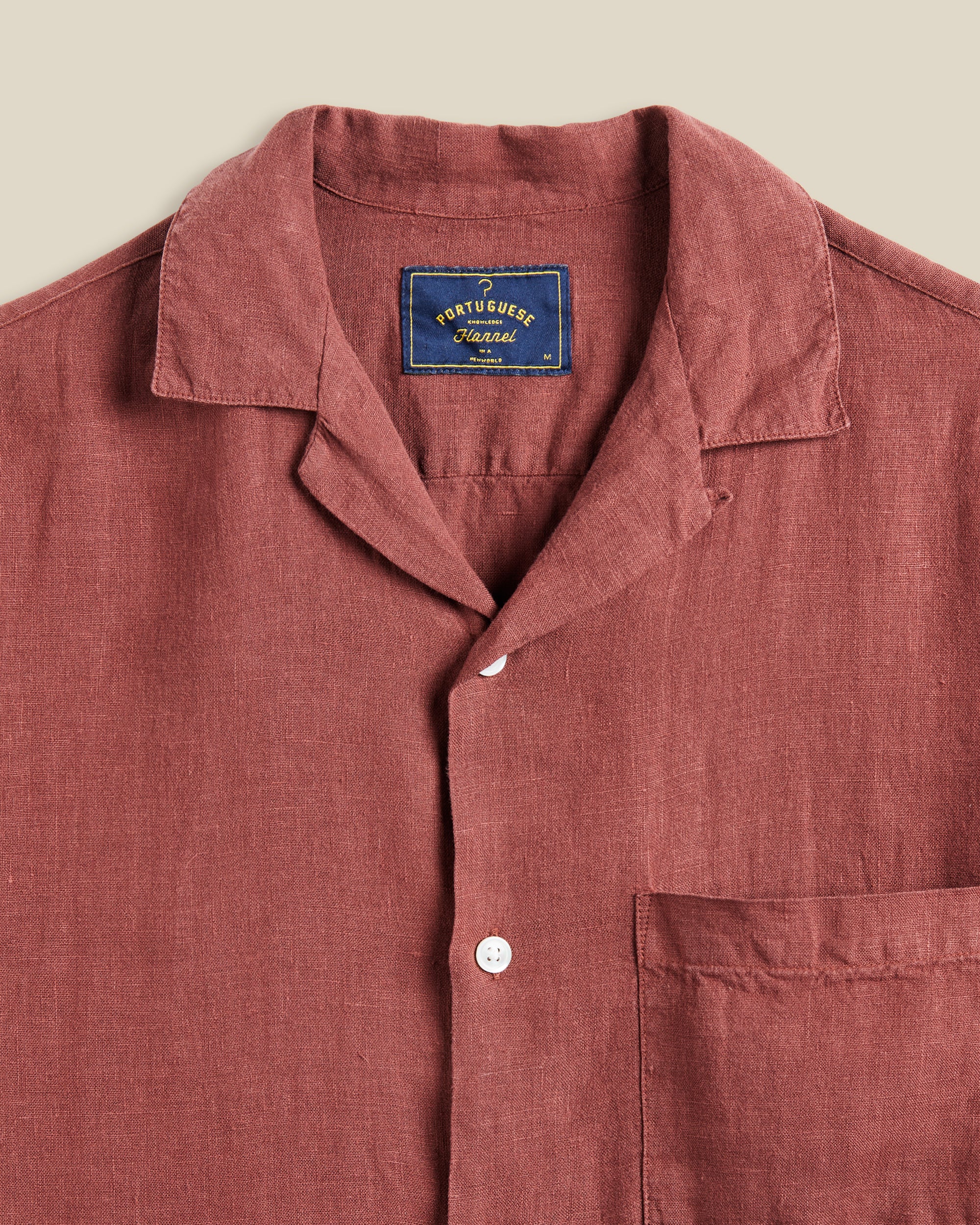 LINEN CAMP COLLAR - BORDEAUX - Image 2