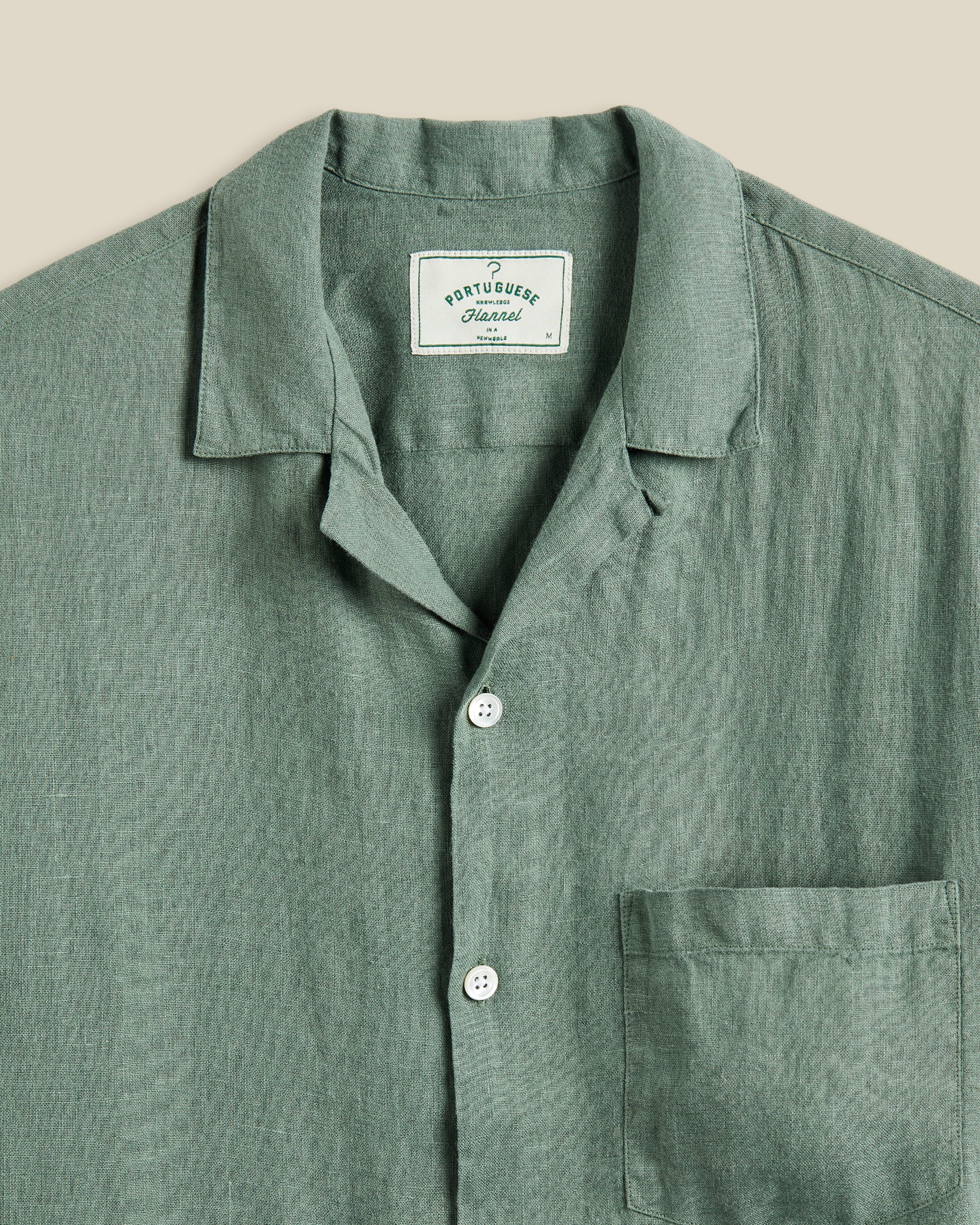 LINEN CAMP COLLAR - DRY GREEN - Image 2
