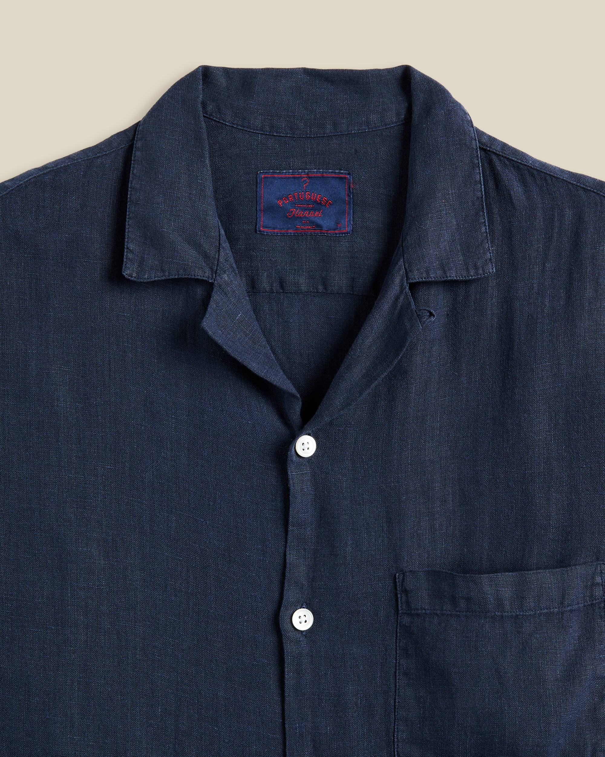 LINEN CAMP COLLAR - NAVY - Image 2