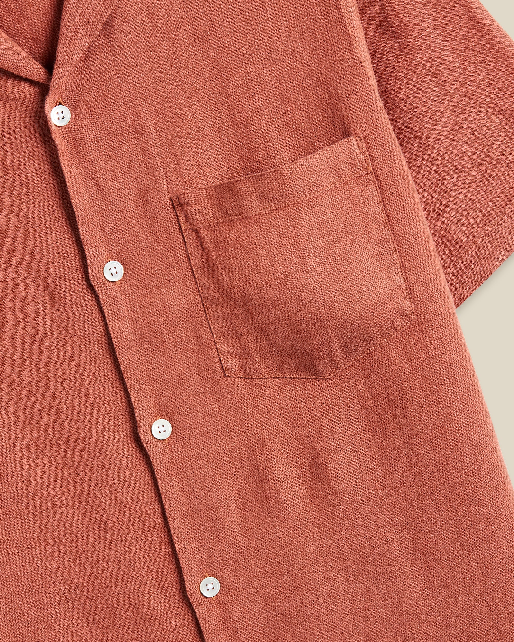LINEN CAMP COLLAR - TERRACOTA - Image 3