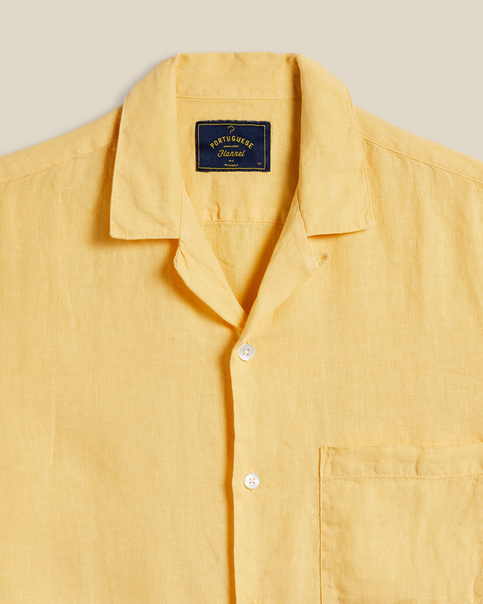 LINEN CAMP COLLAR - YELLOW - Image 2