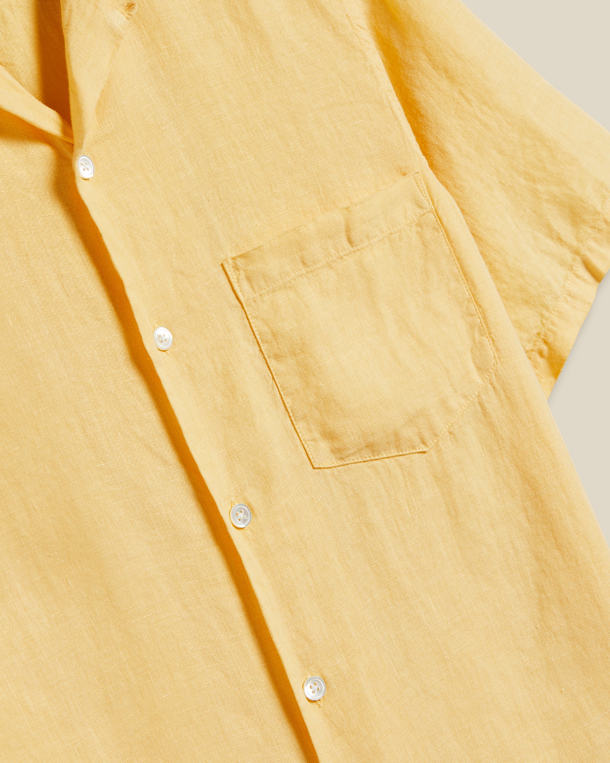 LINEN CAMP COLLAR - YELLOW - Image 3