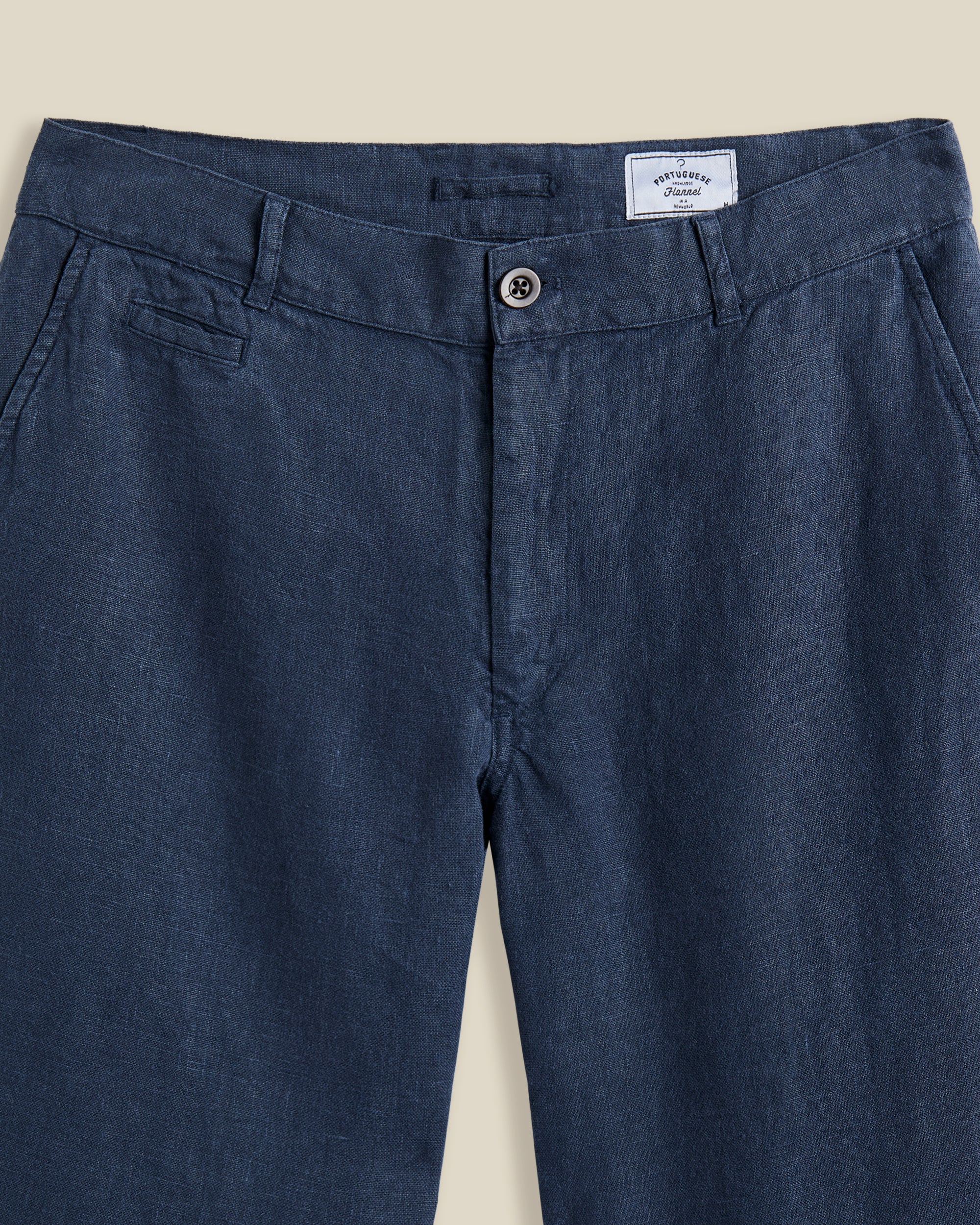 LINEN TROUSERS - NAVY - Image 2
