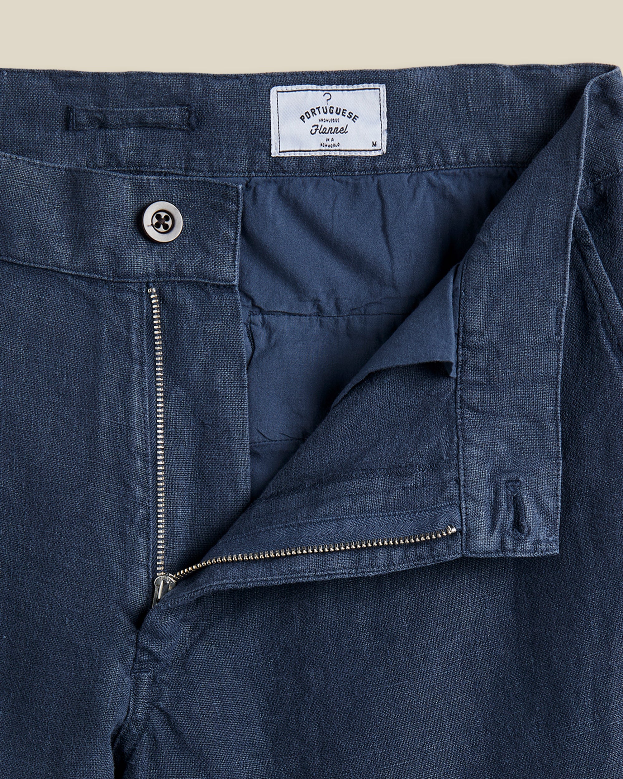 LINEN TROUSERS - NAVY - Image 3