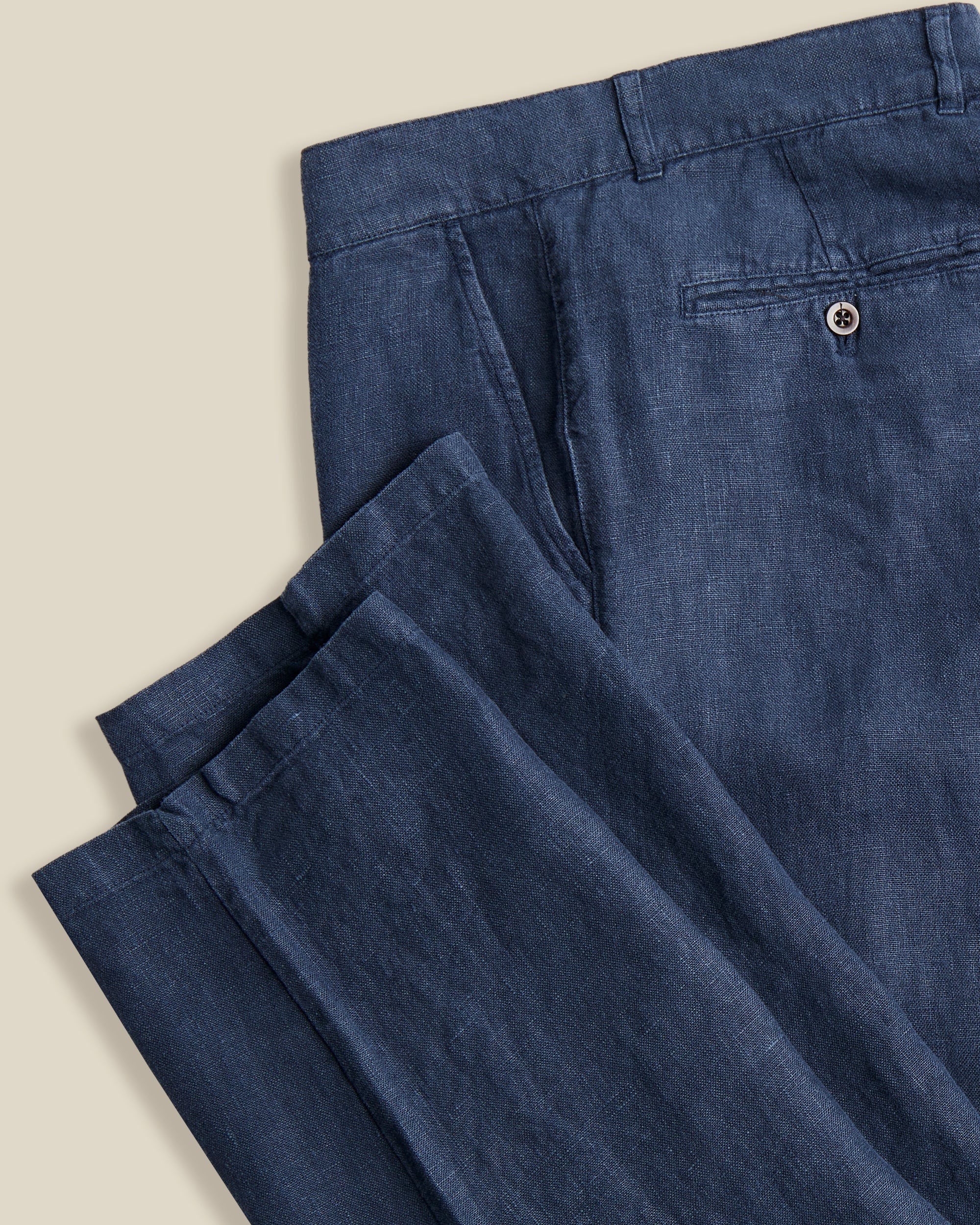 LINEN TROUSERS - NAVY - Image 4