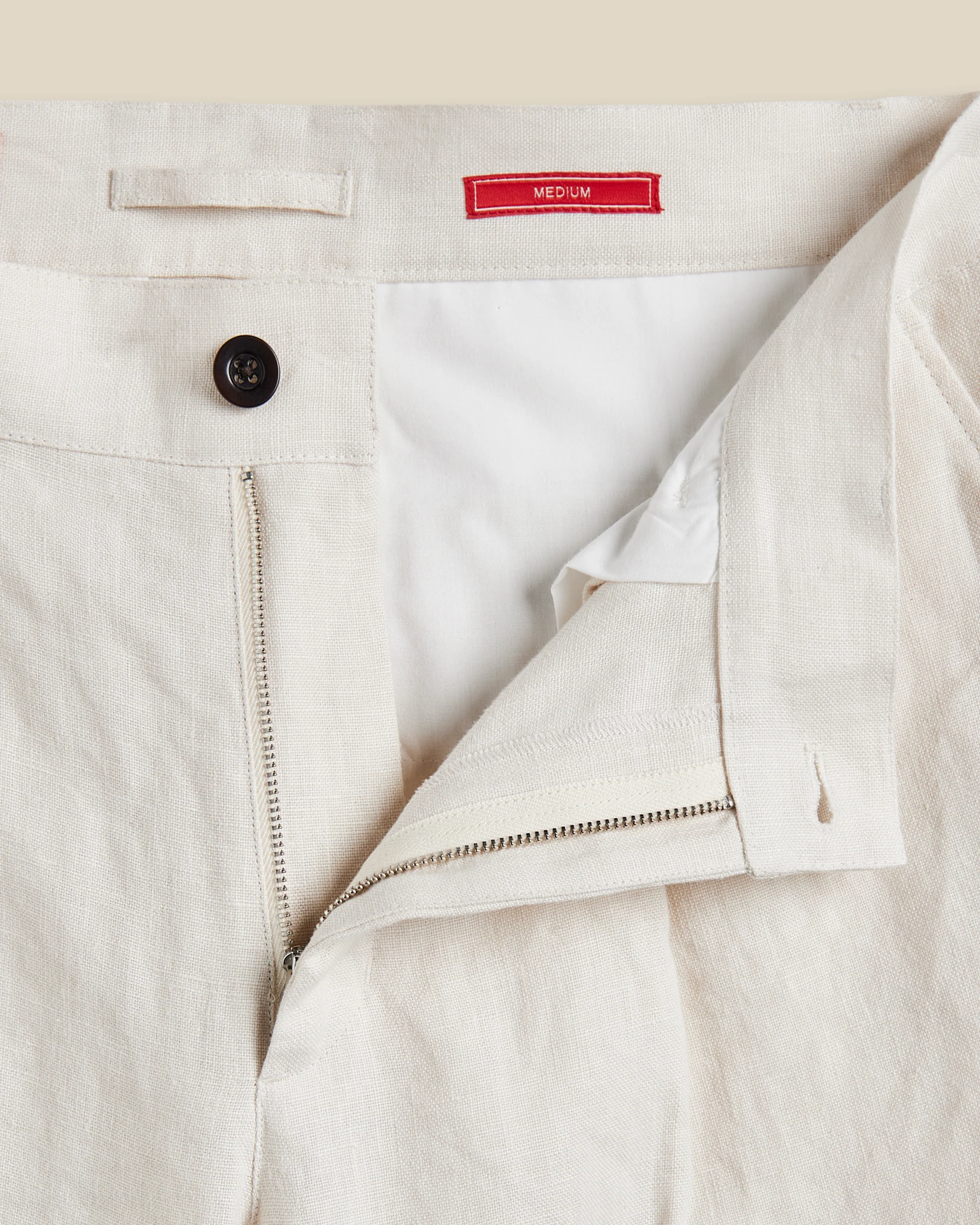 LINEN TROUSERS SINGLE PLEAT - ECRU - Image 4